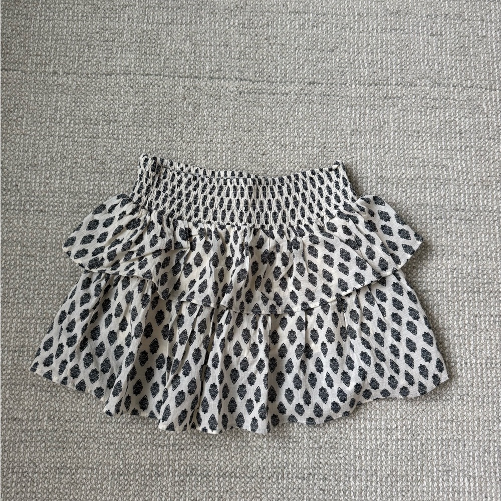 H&M Black and White Ruffled Mini Skirt
